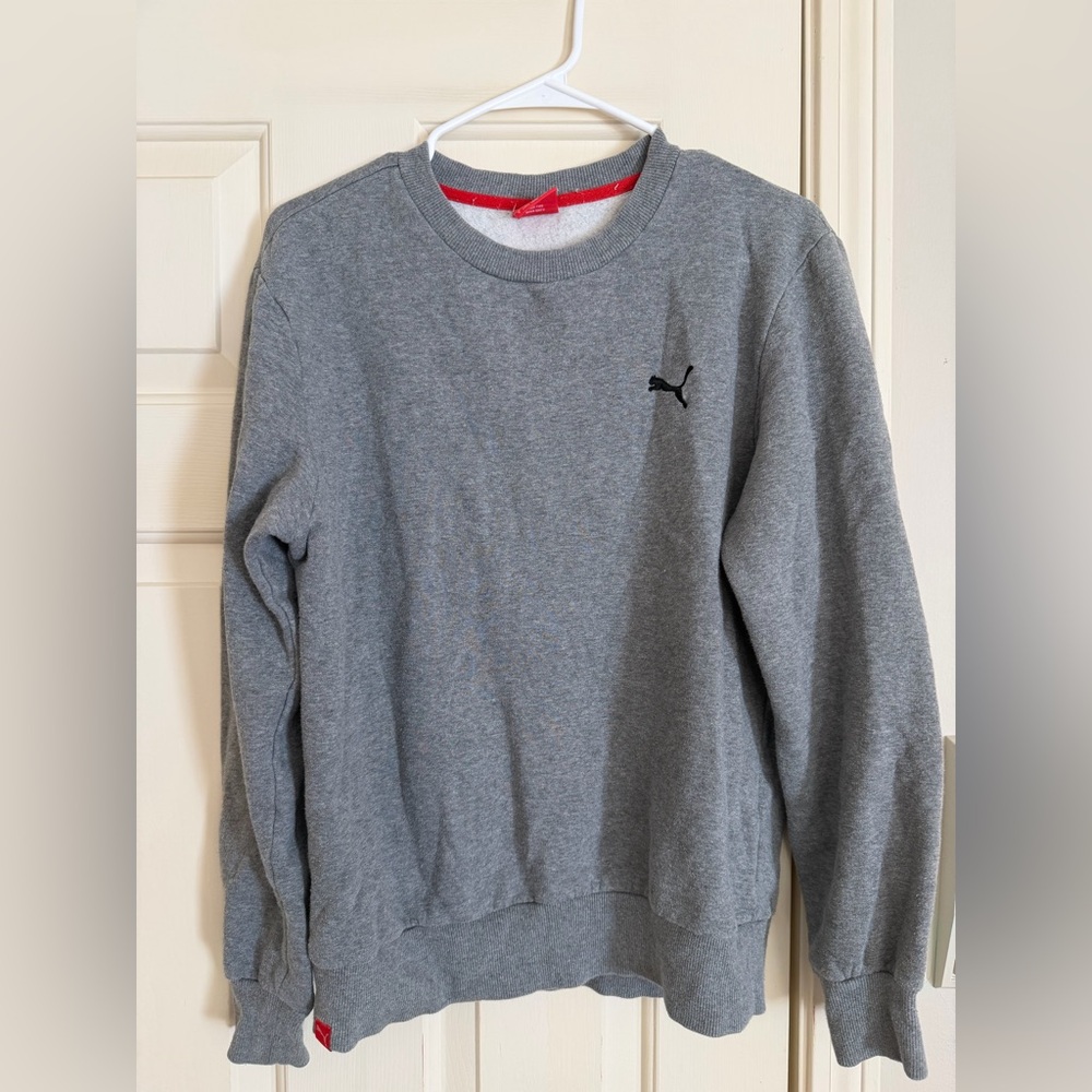Puma Essentials Men's Crew Neck Sweatshirt in grey heather size small